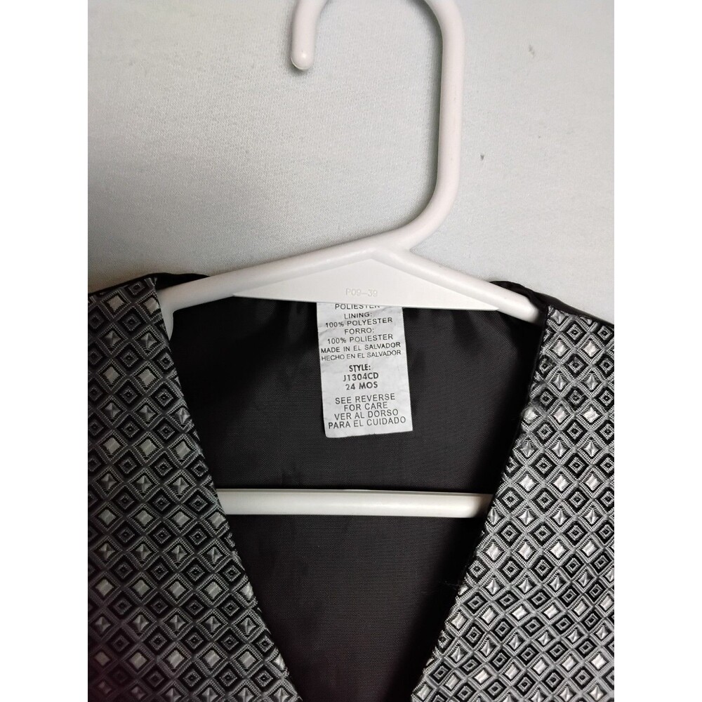 Toddler vest Size 24 months.  Black Gray and White   Suit - Picture 2 of 4